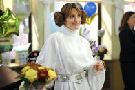 <p>Fey’s <em>30 Rock</em> character Liz Lemon finally took the plunge in a 2012 episode all about her unconventional wedding. A Princess Leia costume in lieu of a wedding dress definitely fit the bill! (Photo: Getty Images) </p>