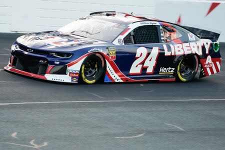 May 23, 2019; Concord, NC, USA; Monster Energy NASCAR Cup Series driver William Byron (24) during qualifying for the Coca-Cola 600 at Charlotte Motor Speedway. Mandatory Credit: Jim Dedmon-USA TODAY Sports