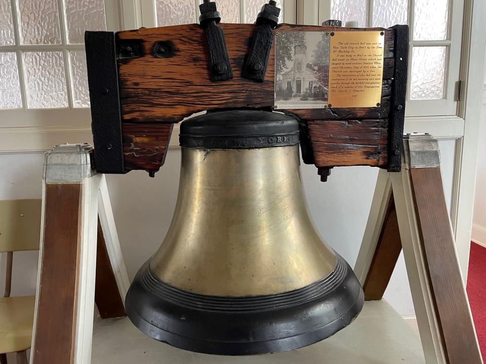 The bell at Matawan's First Presbyterian Church, forged in 1840.