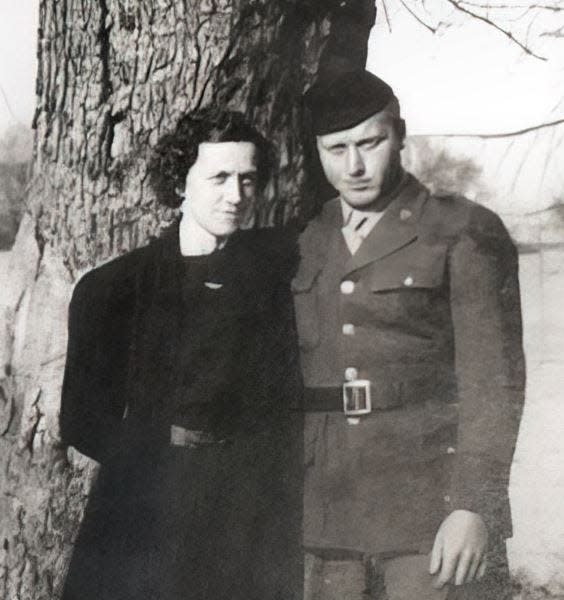 Sgt. Charles J. Schoepf is pictured in this undated photo with a woman who is believed to be his mother, Helen, according to the Historical Society of Olde Northfield.