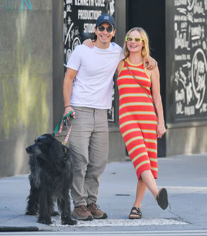 <p>TheImageDirect.com</p> Kate Bosworth and Justin Long pose together during walk in New York City.