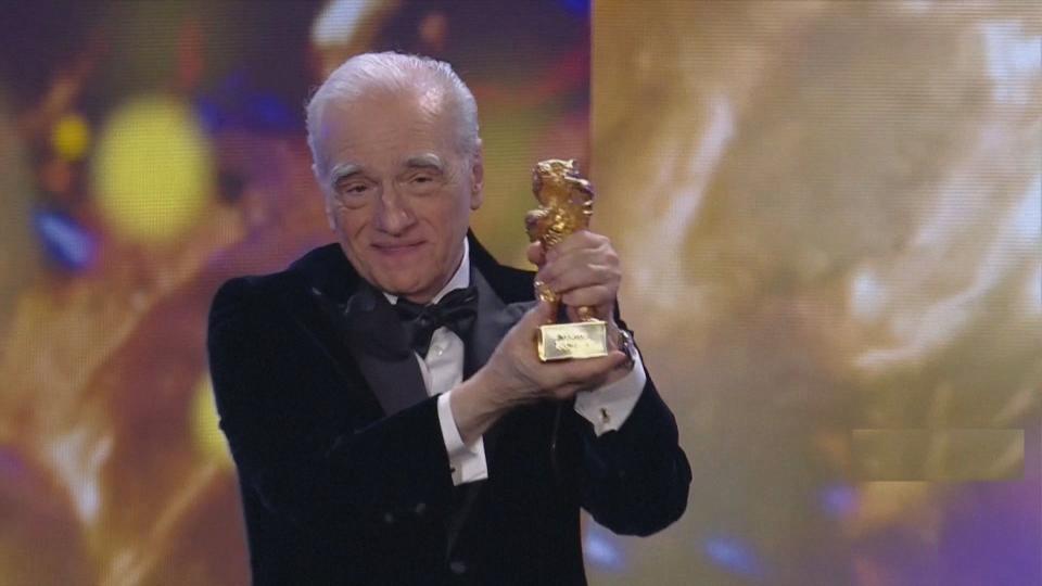 81歲的美國名導演馬丁史柯西斯在柏林影展中獲頒榮譽金熊獎。（路透社）