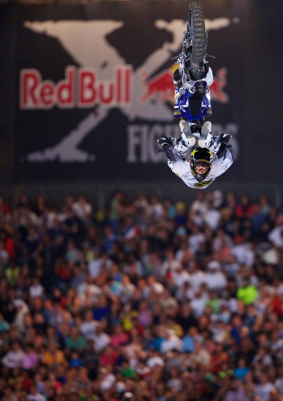 Action from the Red Bull X-Fighters International Freestyle Motocross 2013 at Downtown Dubai. Photo: Karl Jeffs/Yahoo! Maktoob