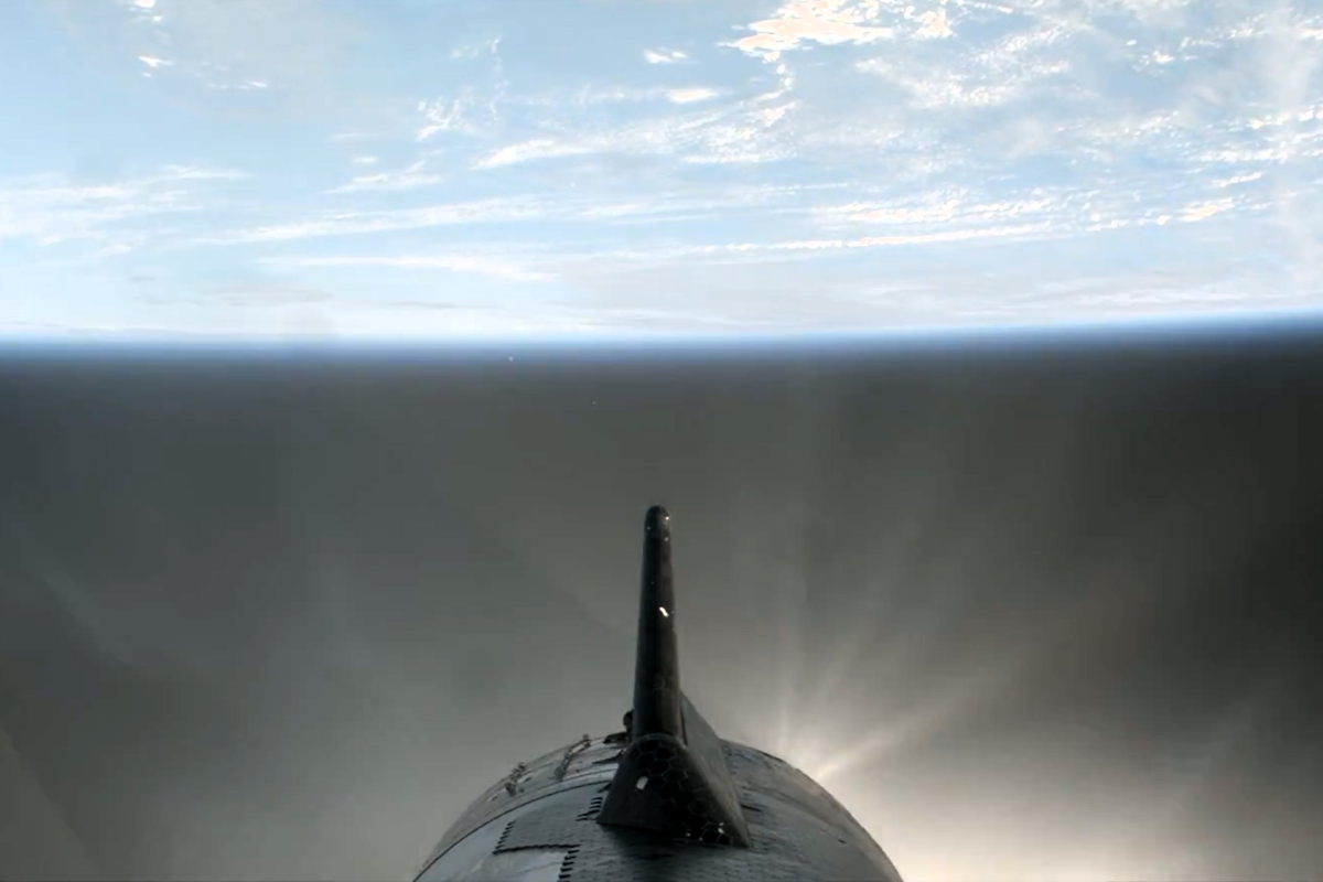 Starship’s onboard cameras capture the moment the world’s biggest rocket entered Earth’s orbit on 14 March, 2024 (SpaceX)