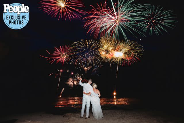 <p>Kathy Thomas Photography</p> Kortney Wilson and Ryan Vella at their wedding in Mexico on July 9, 2023