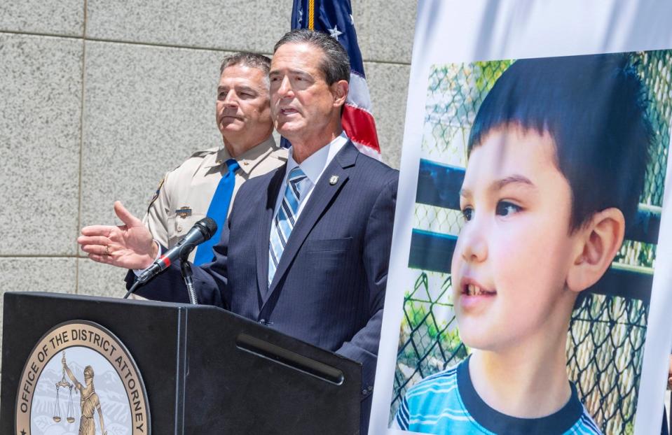 Orange County District Attorney Todd Spitzer announces charges filed against Eriz in 2021 (© 2021, Orange County Register/SCNG)