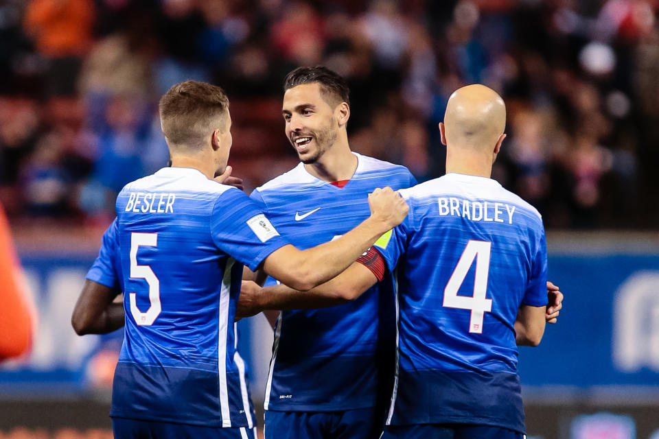 Geoff Cameron (center), Matt Besler (left) and Michael Bradley were anchors for the USMNT for a majority of this decade. (Photo by Tim Spyers/Icon Sportswire/Corbis/Icon Sportswire via Getty Images)