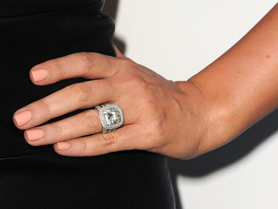 Khloe Kardashian&#39;s engagement and wedding ring Lamar, pictured in August 2012. (Getty Images)