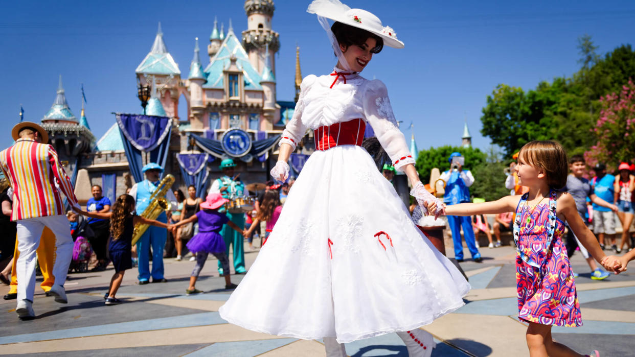 Mary Poppins dances at Disneyland