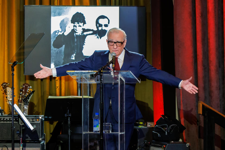 Martin Scorsese at the Robbie Robertson Memorial Concert at The Village Studios on November 15, 2023 in Los Angeles, California.