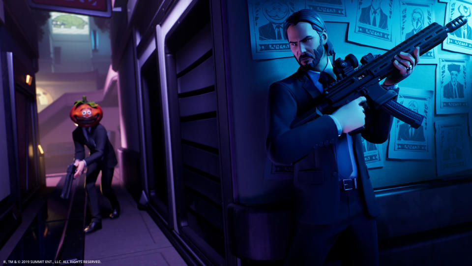 John Wick will be back in theaters this weekend, but the assassin will take upresidence on small screens too, as he's starring in a Fortnite event