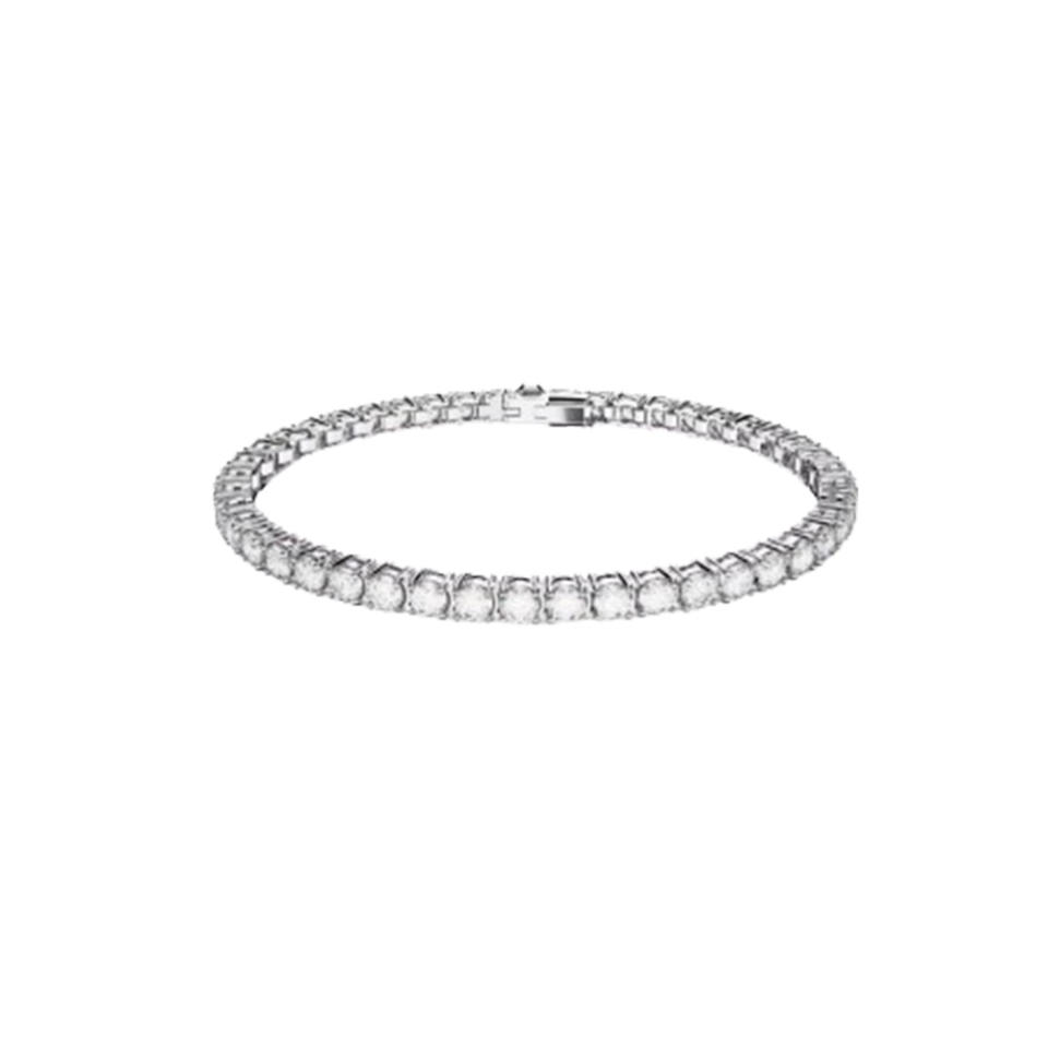 Swarovski Matrix Rhodium-Plated & Crystal Tennis Bracelet on white background