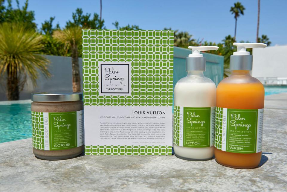 Body Deli products provided to guests of the Louis Vuitton Cruise 16 show held at the Bob Hope estate on May 6.