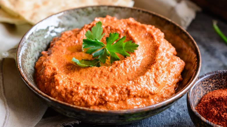 Muhammara in a bowl