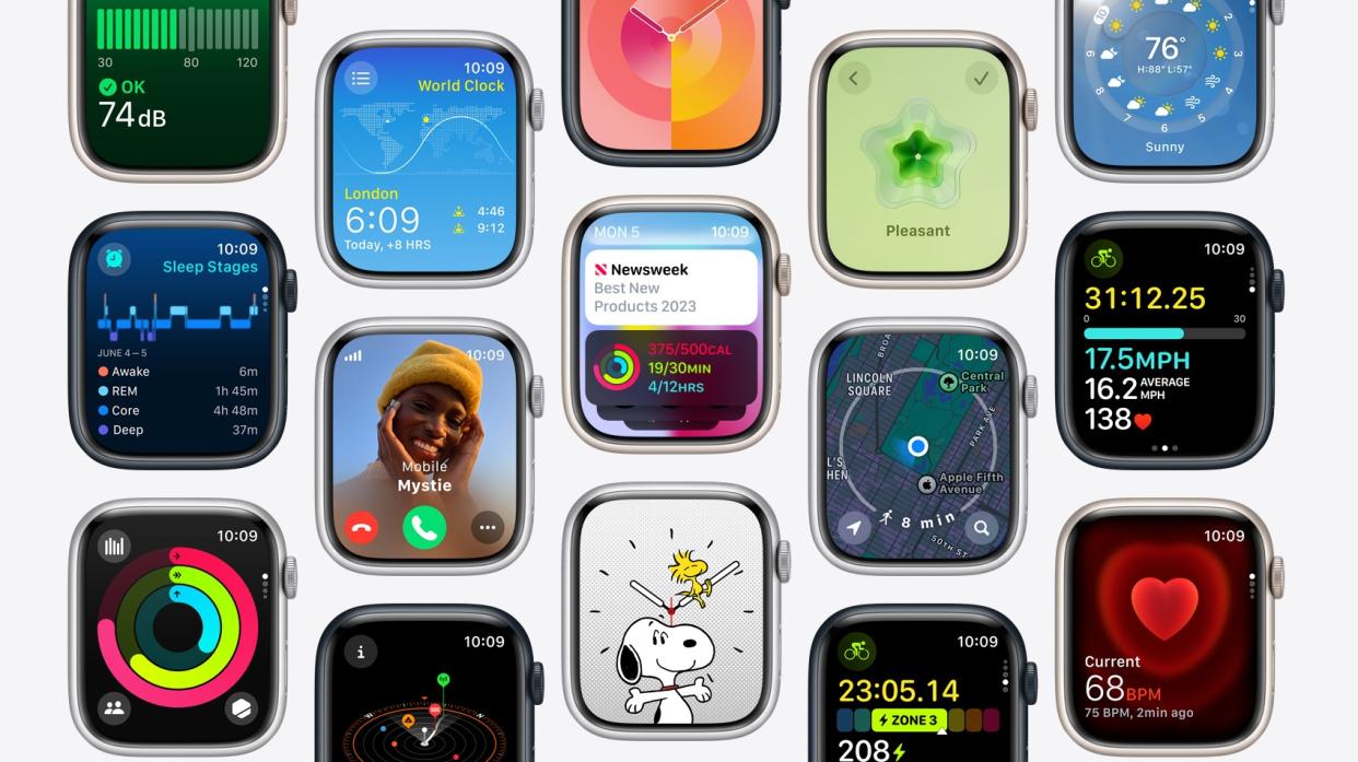  Various watchOS 10 screens 