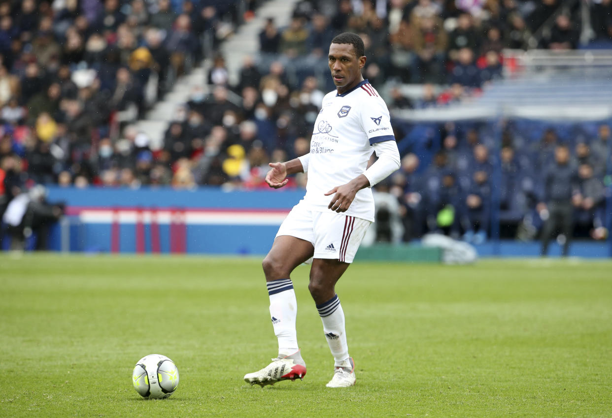 PARIS, FRANCE - MARCH 13: Marcelo Guedes of Bordeaux during the Ligue 1 Uber Eats match between Paris Saint-Germain (PSG) and Girondins de Bordeaux at Parc des Princes stadium on March 13, 2022 in Paris, France. (Photo by John Berry/Getty Images)