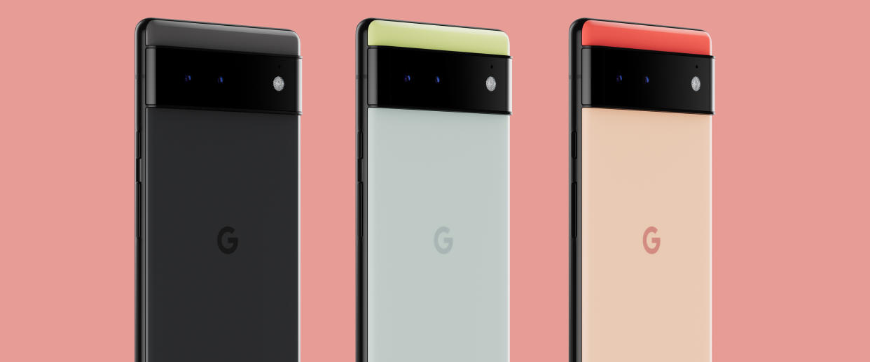 Pixel 6 in black, green and pink