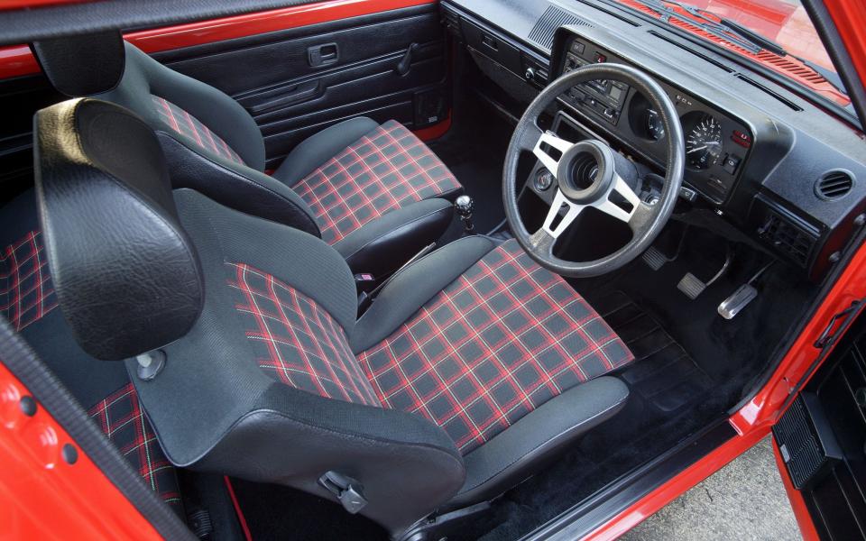 The interior of a 1979 Volkswagen Golf Mk1