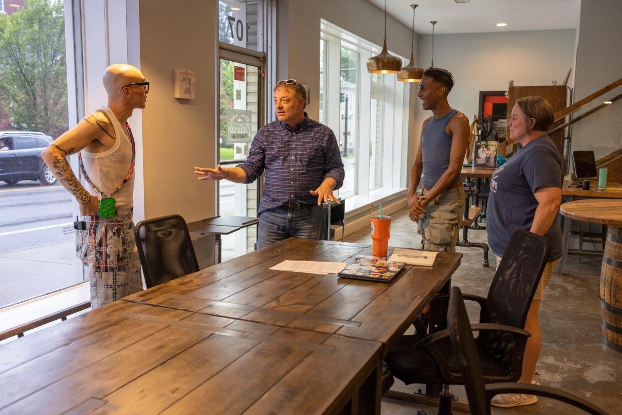 Drag performers Sasha Velour, Jaida Essence Hall and Priyanka were in Tennessee for the April 26, 2024, premiere of Season 4 of the Max show "We're Here." Norman Hanks of Murfreesboro, center, was one of the participants.