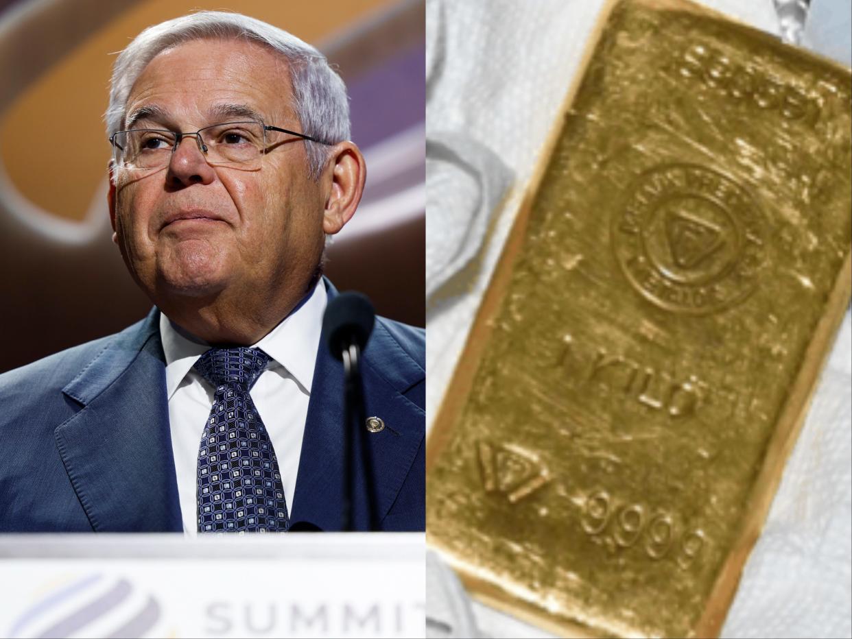 Sen. Robert Menendez / One of the gold bars Menendez is accused of taking