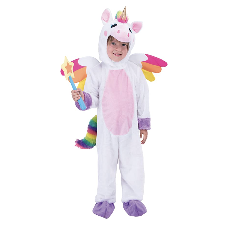 Kid in a unicorn costume