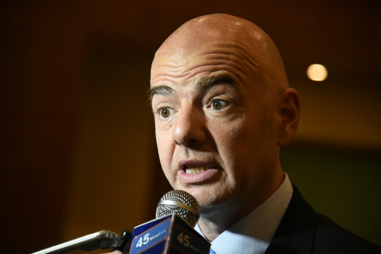 UEFA's Secretary General Gianni Infantino, speaks during a press conference on January 26, 2016 in Luque, Paraguay