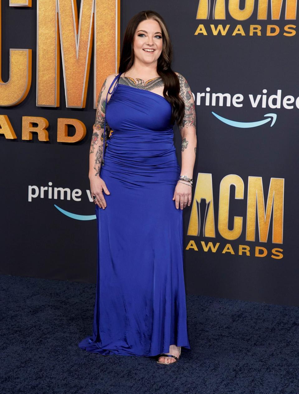 Ashley McBryde arrives for the 57th Academy of Country Music Awards at Allegiant Stadium in Las Vegas, Nev., Monday, March 7, 2022.