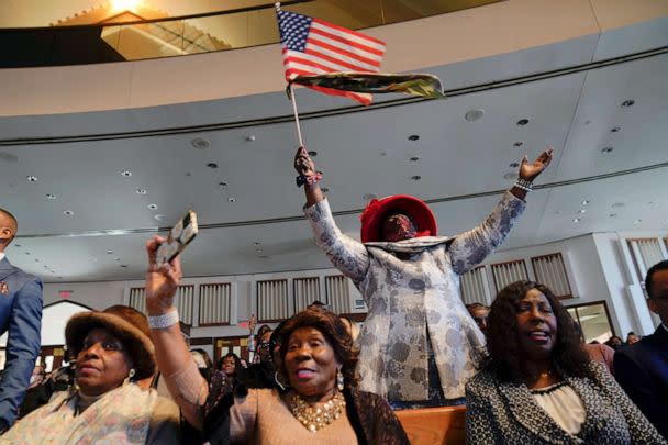 PHOTO: People attend a service honoring Martin Luther King Jr. at Ebenezer Baptist Church in Atlanta, Jan. 15, 2023. (Carolyn Kaster/AP)