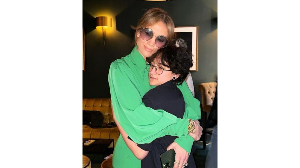 Jennifer Lopez with her child Emme in a photo shared on Instagram