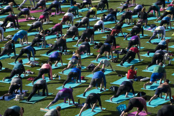 One way to fight stress: Yoga.