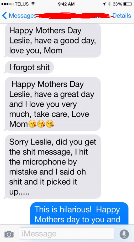 voice to text picking up a mom's unnecessary swears