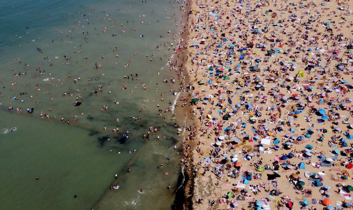 A view of people on the beach in Margate, Kent (Gareth Fuller/PA) (PA Wire)