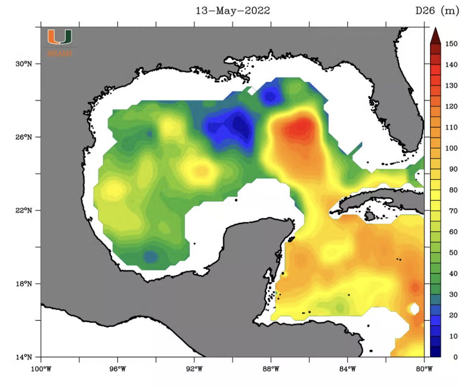 The status of the Loop Current last week. (Nick Shay/University of Miami, CC BY-ND/The Conversation)