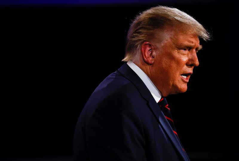 U.S. President Donald Trump and Democratic presidential nominee Joe Biden participate in their first 2020 presidential campaign debate in Cleveland