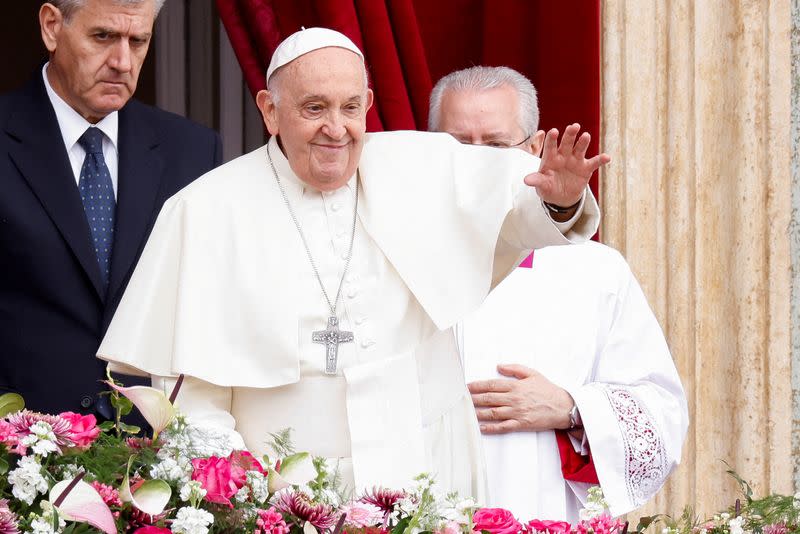 FILE PHOTO: Pope Francis delivers his "Urbi et Orbi" message at St. Peter's Square