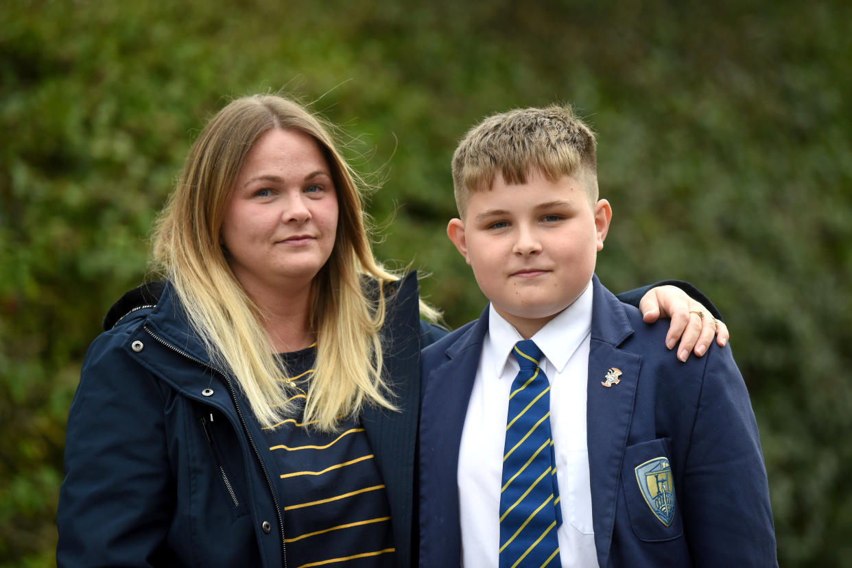 Jason Kirkbride pictured with mum Kelly Smith. [Photo: SWNS]