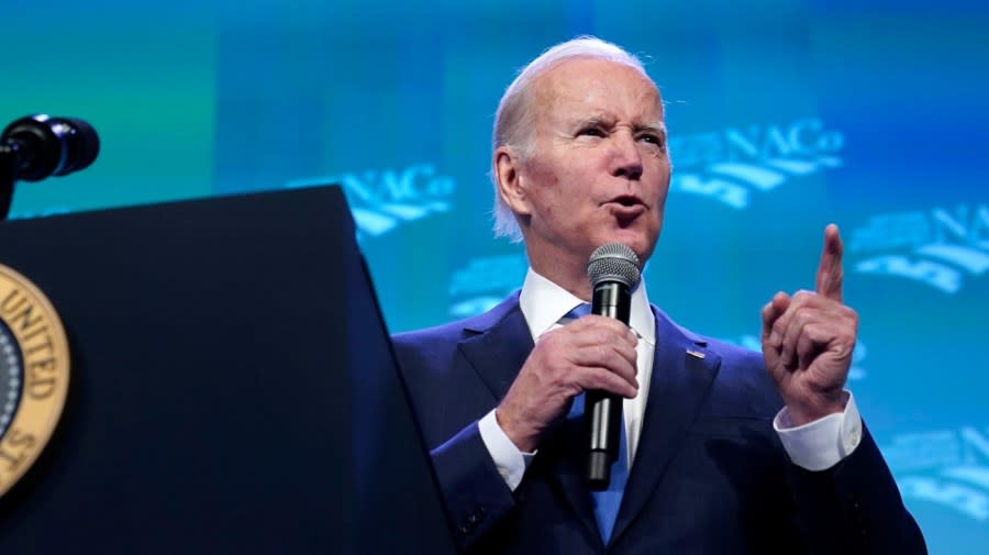 <em>After last year’s midterm elections, President Biden said he “intended” to seek another term. (AP)</em>