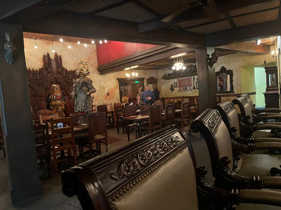 interior shot of the bar and restaurant area at yak and yeti in animal kingdom