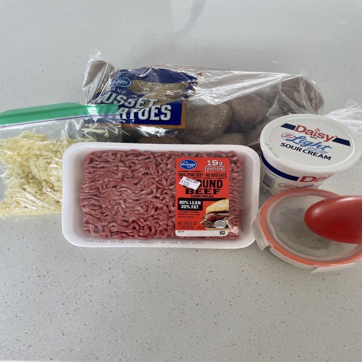 ingredients for dinner on the counter