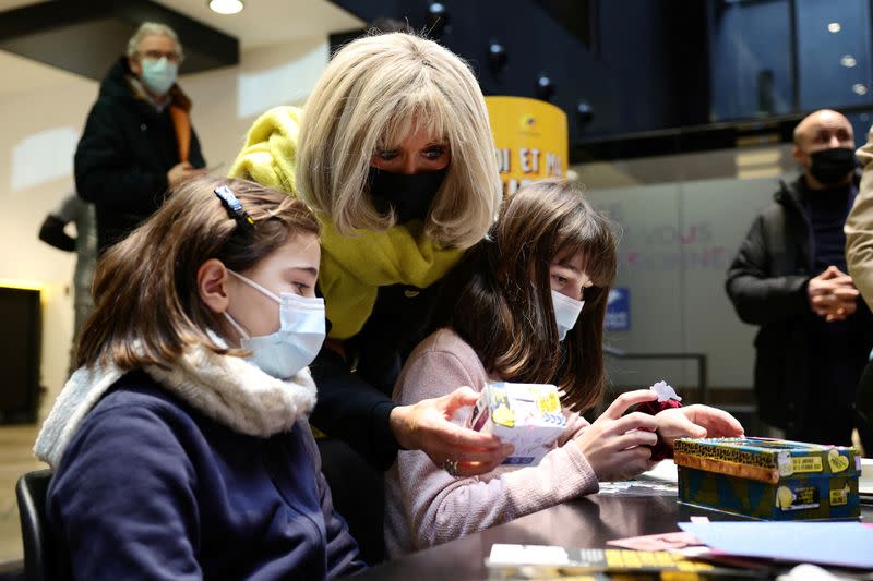 French First Lady Brigitte Macron attends the launching of "Pieces Jaunes 2022" fundraising operation in Paris