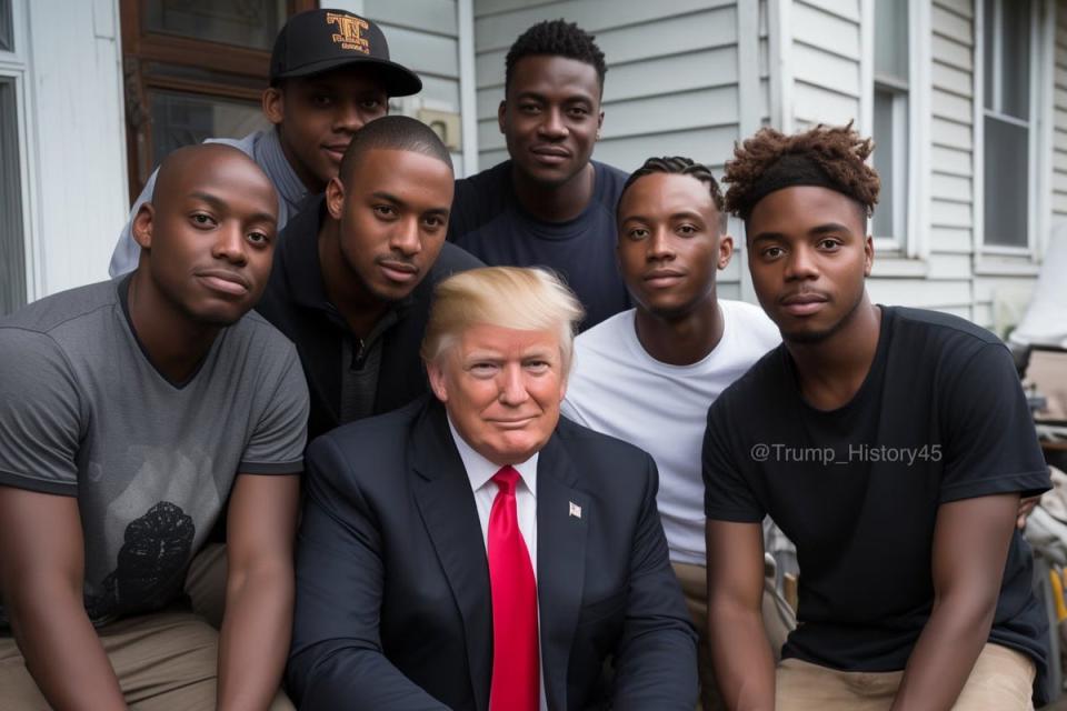 One of the alleged fake images showing Black Americans supporting ex-president Donald Trump (@Trump_History45/Twitter)