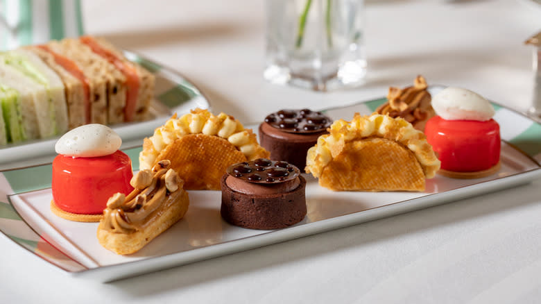 French patisseries on a tray