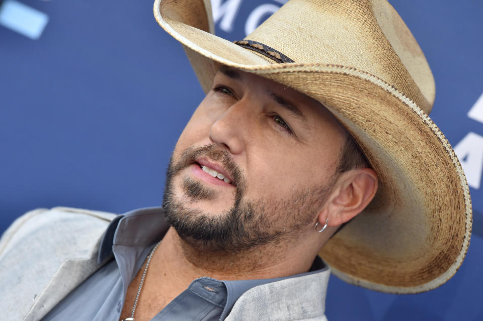 LAS VEGAS, NEVADA - APRIL 07: Jason Aldean attends the 54th Academy of Country Music Awards at MGM Grand Garden Arena on April 07, 2019 in Las Vegas, Nevada. (Photo by Axelle/Bauer-Griffin/FilmMagic)