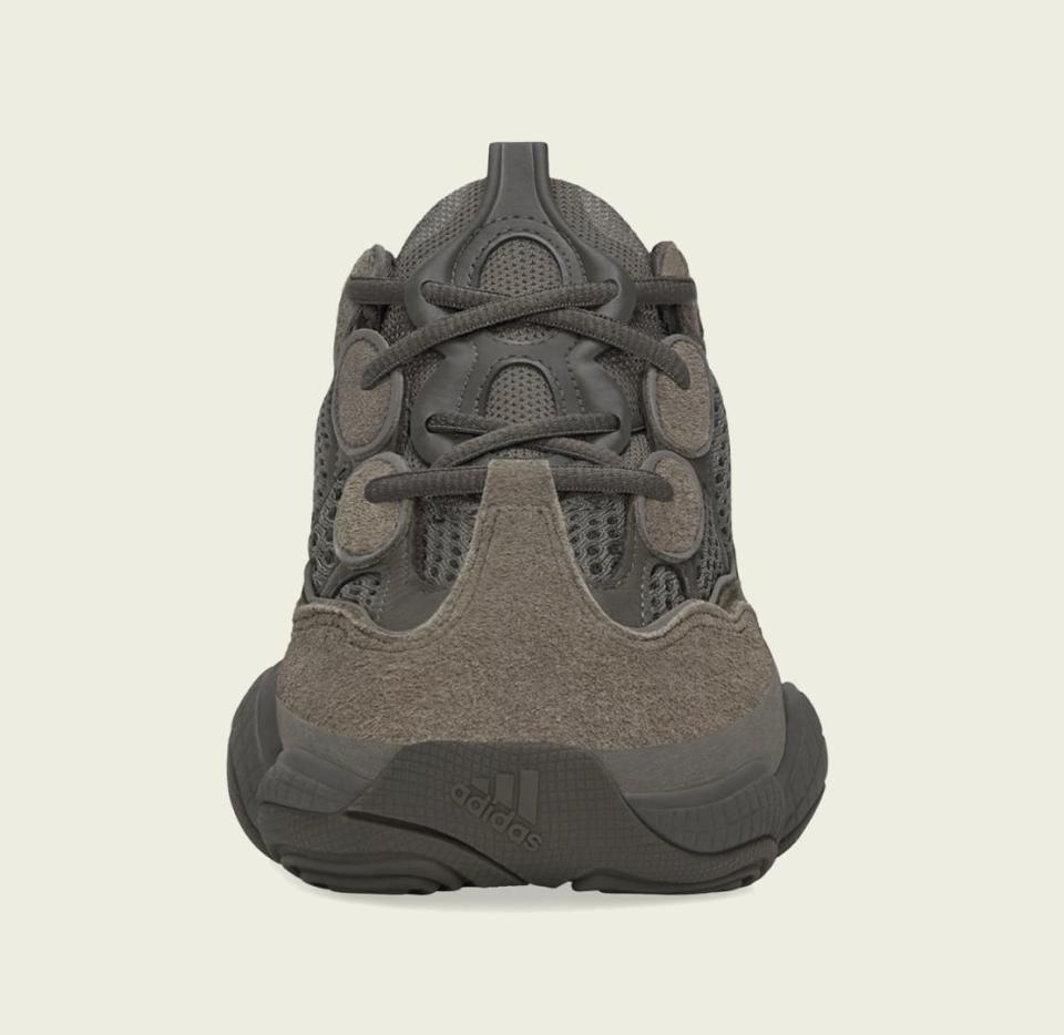 A front view of the Adidas Yeezy 500 “Clay Brown.” - Credit: Courtesy of Adidas