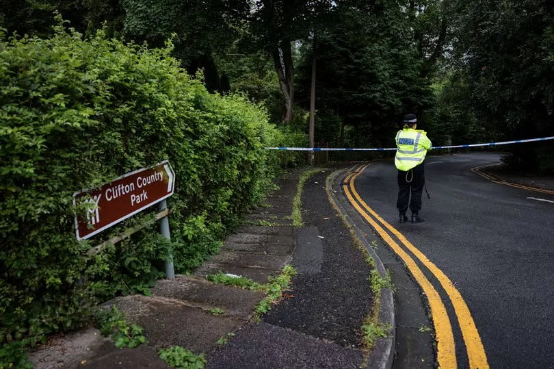 Police taped off the entrance after the tragic discovery