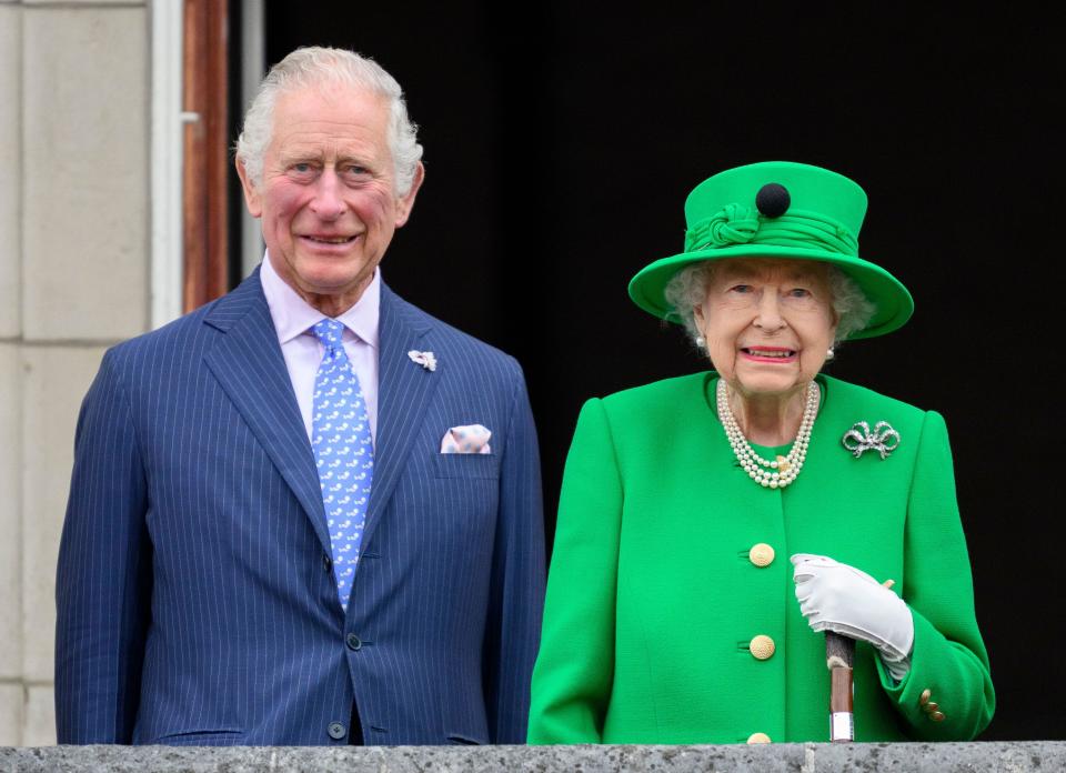 Queen Elizabeth and King Charles (then Prince Charles) at Platinum Jubilee celebrations in June 2022