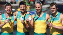 Australia won their first rowing medal at the Rio Olympics, taking silver in the men's quad sculls.