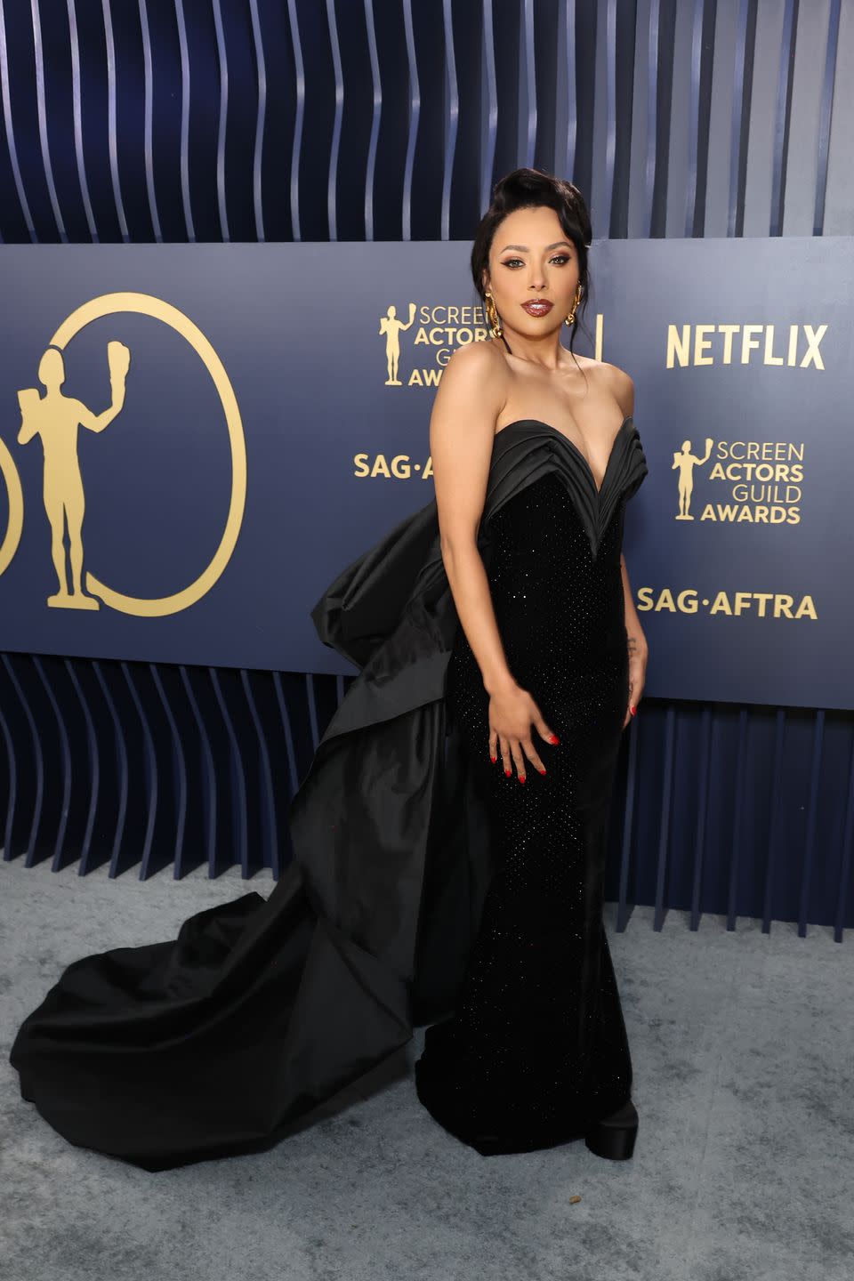 los angeles, california february 24 kat graham attends the 30th annual screen actors guild awards at shrine auditorium and expo hall on february 24, 2024 in los angeles, california photo by amy sussmanwireimage