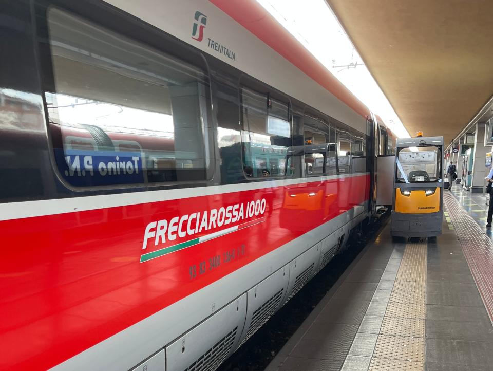 Frecciarossa train in Turin, Italy.