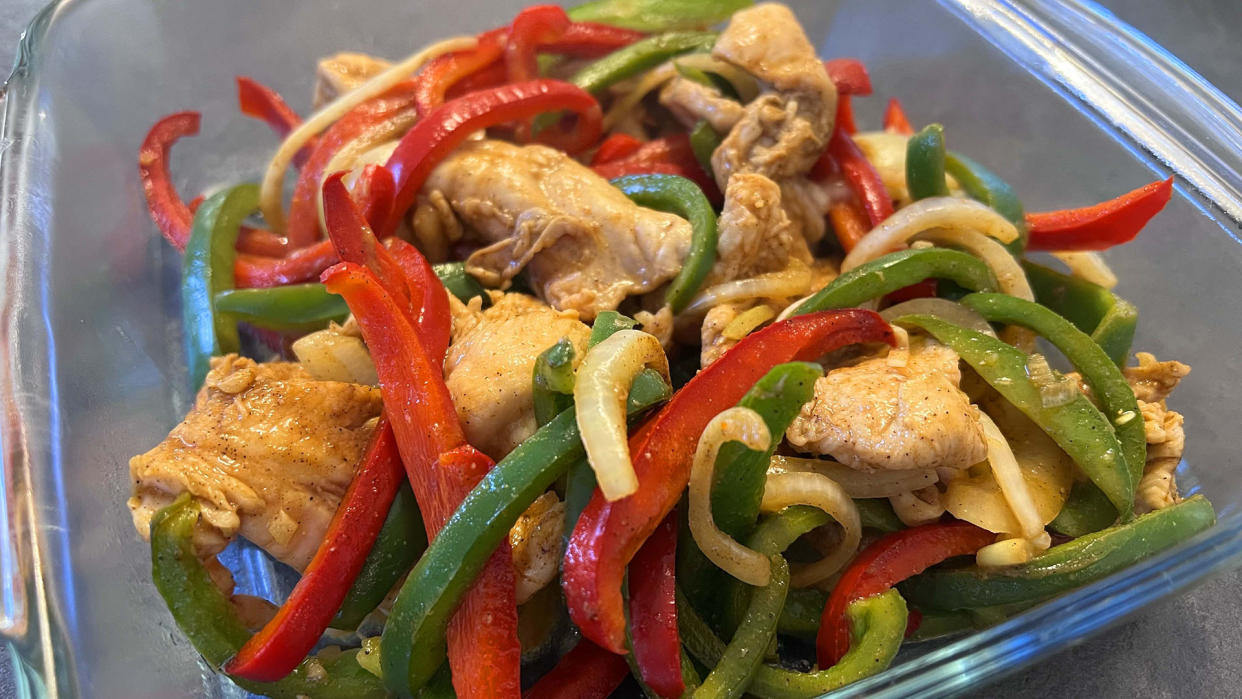  Finished air fryer fajita recipe. 